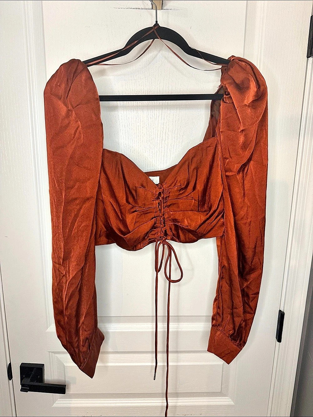 MABLE Satin Crop Top Size Medium Like New